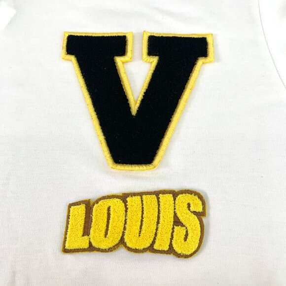 Louis Vuitton White T-Shirt With Yellow "V" & Louis Patch Mens L - Picture 4 of 8